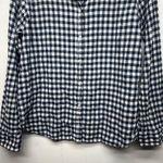 J.Crew Classic Womens Shirt Blue Gingham Print Button Front Long Sleeve Size 14 Photo 3