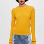 RE/DONE Waffle Slim Pullover Yellow Orange Lightweight Knit Top L Photo 0