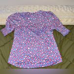 Luxe Vibrant Pink and Blue Animal Print Blouse Size M Photo 1