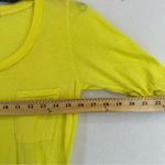 Heritage 1981  Short Sleeve Ruched Sleeve Basic T Shirt Womens Small Yellow Photo 5