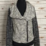 Old Navy  black/white marled boucle moto long sleeve full zip jacket Size Small Photo 4