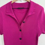 Lane Bryant Short Sleeve Polo Rib Sweater Dress Fuchsia Purple Size 18/20 Photo 2