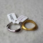 Lia Sophia NWT  Matte Gold/Silver Tone Size 5 Y2K Retro Chic 2pc.Unisex Rings Photo 3