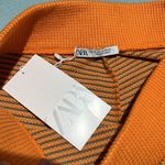 ZARA  Women's Orange Striped Crotchet Knit Pants Flare Size Medium D31 Photo 5