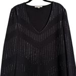 St. John  Black Sequin Sweater Knit Dress Long Sleeve Size Medium Photo 5