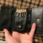 Anna Sui Cool beautiful Patent leather Black Vintage Small snap Keychain Wallet Photo 3