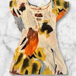 Anthropologie  Edme & Esyllte Cream Colored 100% Silk Fairy Top Photo 2