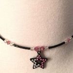 ⭐️NEW⭐️ Black Beaded/Rhinestone Choker with Bling Star Photo 0