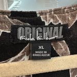 Nicole Miller Vintage Y2K Original Black Linen Floral V-Neck Shift Dress Size XL Photo 8