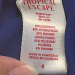 Tropical Escape Women's  Cobalt Blue Ruched V-Neck Swimsuit Size 8 EUC #7800 Photo 7