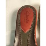 Clarks  Artisan Red Leather Rope Wedge Sandal Slides  Buckle Size 10M Bin2 Photo 2