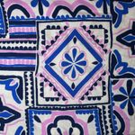 ZARA  NWT Geometric Print Palazzo Wide Leg Pants Large Blue Pink White Beach Photo 4