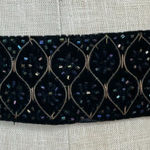 Vintage Beaded Belt Women Velvet Deadstock‎ Tassels Black Ties Dramatic Elegant Photo 0