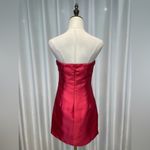 Maniju  Red Strapless Jewel Rhinestone Mini Dress Photo 5