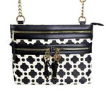 Spartina 449  Linen and Leather May River Onyx Crossbody Bag Black Cream Photo 1