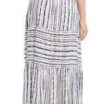Karen Kane  blue/white tiered maxi skirt. Draw string waist. Size Medium. Photo 3
