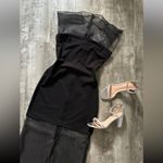 ZARA  NWT black mesh sheer organza 2 in one style underlay midi cocktail dress Photo 7