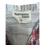 Savanna Jane Embroidered Boho Tunic Top, Floral Embroidery, Tassel Tie, Size M White Size M Photo 3