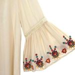 Oddy Embroidered Cream Boho Peasant Top Photo 10