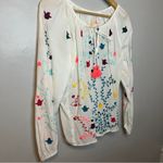 Anthropologie Embroidered White Boho Top Photo 2