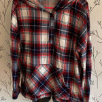 Eden & Olivia  Red and Blue Plaid Hoodie Photo 0