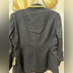 Mundi Mondi Vintage Blazer Black Jacket Cashmere Wool Yellow Trim Double Breast Large Photo 4