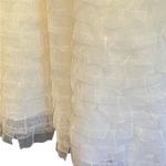 BCBG Maxazria cream tiered tile tule maxi wedding gown special occasion formal Photo 8