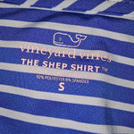 Vineyard Vines Womens Blue White Striped The Shep Shirt Small - Pin Holes Photo 2