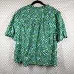 J.Crew  Green Floral Ruffle Trim Short Sleeve Top Photo 6