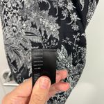 Anthropologie  Size 8 Black, White Floral Print Satin Midi Skirt Photo 7