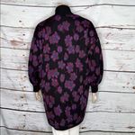 Modcloth  NWT Size XL Black - Purple & Blue Floral Open Front Sweater Cardigan Photo 3