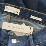ZARA The New Daddy Full Length Raw Hem High Rise Dark Wash Jean Size 4 NEW Photo 7