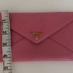 Prada Vitello Pink Envelope Clutch Wallet with Gold Embossed Hardware Photo 11