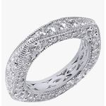 Boutique Women's Gold-Plated-925 Eternity Simulated Diamond Engagement‎ Band Ring … Photo 2