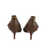 Gianvito Rossi  Clash 55 Brown Leather Pointed Toe Buckle Slip On Heels Pumps 10 Photo 2