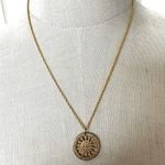 Gold tone cross St. Maria Jesus Christus pendant necklace Photo 1