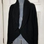 autumn cashmere  Cable Knit Shawl Collar Sweater Black XS Waterfall Front Classic Photo 0