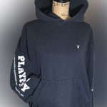 Playboy Bunny Black Oversized Baggy Cozy Comfy Hoodie Logo Sleeves L Photo 0