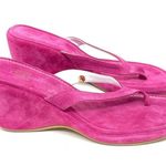 Bubblegum La Canadienne Suede Wedge Thong Sandal size 41  Pink Fuscia Barbiecore Photo 4