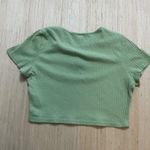 SheIn EZwear Ribbed Knit Crop Top Mint Green Daisy Large Photo 2