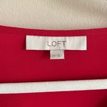 Loft  Red pleated blouse womens size XS Grannycore office business Photo 2