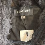 Sugar + Lips Size M Black Lace Top Jumpsuit Elegant Party Evening Wide Leg Pants Size M Photo 6