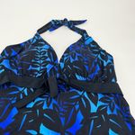 NEW Swimsuits for all sapo print women's blue & black halter tankini top size 24 Photo 6