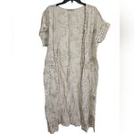 Elena Baldi Linen Duster Lace Floral Patterned Cream Kimono Made In Italy M Photo 1