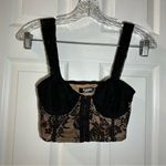 Missguided  Black/Nude Lace Front Clasp Bustier Bralette Top size US 2P Photo 0