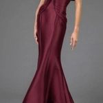 Terani Couture  Off The Shoulder Maxi Long Mermaid Gown Dress Wine 10 Photo 0