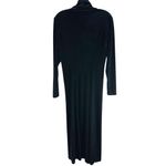 Vintage Moda Int'l Black Velour Mock Neck Long Sleeve Maxi Dress Size Small Goth Photo 4