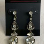 WA Studios Teardrop Crystal Drop Art Deco Earrings Silver Photo 0