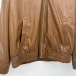Forever 21  Brown Faux Leather Zip Jacket Classic Size Medium Photo 2