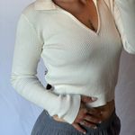 Brandy Melville White Ribbed Top Photo 3